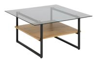 Bendt Salontafel 'Bruno' Eiken en glas, 80 x 80cm