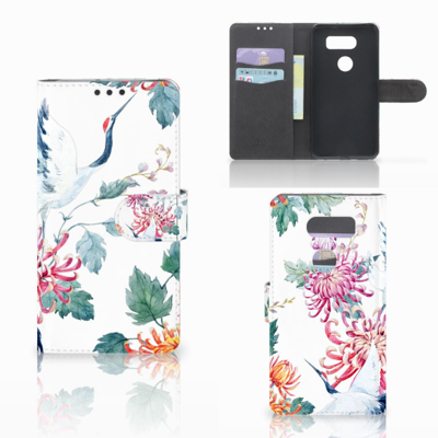 LG V30 Telefoonhoesje met Pasjes Bird Flowers LG V30 Telefoonhoesje met Pasjes Bird Flowers