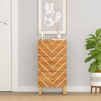 Dressoir 40x33,5x75 cm massief mangohout bruin en zwart - thumbnail