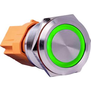 Joy-it BUTTON22B-L-GR BUTTON22B-L-GR Toetsschakelaar 250 V/AC 7 A 1x aan/(uit) Continu Groen (Ø x h) 25 mm x 40.40 mm IP67, IK10 1 stuk(s)