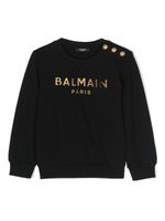 Balmain Kids sweat en coton à logo imprimé - Noir