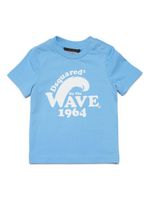 DSQUARED2 KIDS t-shirt en coton à imprimé Wave 1964 - Bleu