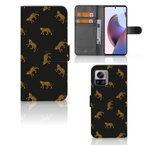 Telefoonhoesje met Pasjes voor Motorola Edge 30 Ultra Leopards