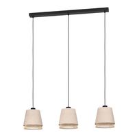 Eglo 3-lichts hanglamp Tabley linnen met rotan 43976 - thumbnail