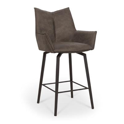 Barstoel Faya - Ecoleder Bruin/Zwart (sale)