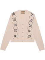 Gucci cardigan à motif GG en jacquard - Tons neutres