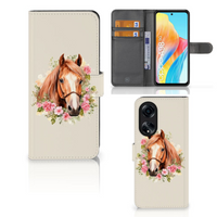 Telefoonhoesje met Pasjes voor OPPO A98 5G Paard - thumbnail