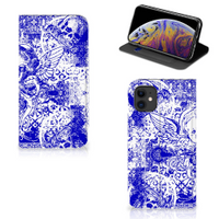 Mobiel BookCase Apple iPhone 11 Angel Skull Blauw - thumbnail