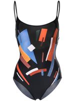 CHANEL Pre-Owned maillot de bain 1999 à imprimé géométrique - Noir