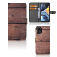 Motorola Moto G22 Book Style Case Old Wood