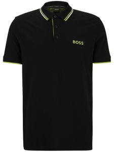 BOSS polo en coton à logo brodé - Noir