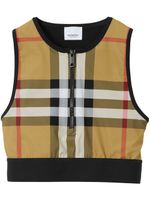 Burberry haut crop sans manches à motif Vintage Check - Noir