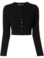 Victoria Beckham cardigan crop à détail en pointelle - Noir