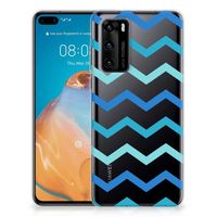 Huawei P40 TPU bumper Zigzag Blauw