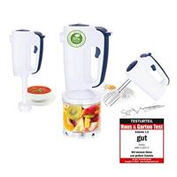 Emerio HMS-113257.2 Handmixerset met revolutionaire 1-vinger speed-control, gardenmixer, 3-in-1, eenvoudig in gebruik, krachtig 300 watt, BPA-vrij, zachte handgreep, gemakkelijk te reinigen