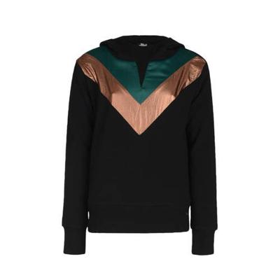 Jill & Mitch by Shoeby hoodie Georga zwart/groen/goud Jill & Mitch by Shoeby hoodie Georga zwart/groen/goud