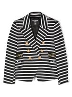 Balmain Kids blazer rayé à boutonnière croisée - Blanc - thumbnail