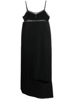 sacai robe mi-longue asymétrique à découpes - Noir