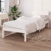 Bedframe massief grenenhout wit 75x190 cm UK Small Single - thumbnail