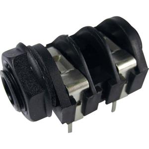 Cliff CL1174A Jackplug 6,35 mm Bus, inbouw horizontaal Aantal polen: 2 Mono Zwart 1 stuk(s)