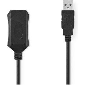 Actieve USB-Kabel | USB 2.0 | USB-A Male | USB-A Female | 480 Mbps | 20.0 m | Rond | Vernikkeld | PV