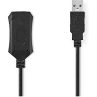 Actieve USB-Kabel | USB 2.0 | USB-A Male | USB-A Female | 480 Mbps | 20.0 m | Rond | Vernikkeld | PV - thumbnail