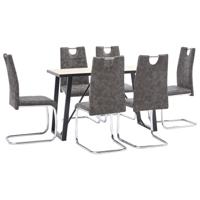 vidaXL 7-delige Eethoek kunstleer bruin