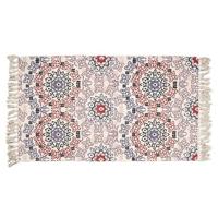 Clayre & Eef Vloerkleed 140x200 cm Blauw Rood Katoen Rechthoek Tapijt