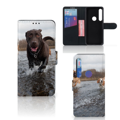 Motorola Moto G8 Plus Telefoonhoesje met Pasjes Honden Labrador