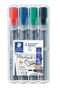 Viltstift Staedtler 356 voor flipover rond 2mm 4 stuks assor