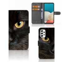 Samsung Galaxy A53 Telefoonhoesje met Pasjes Zwarte Kat - thumbnail