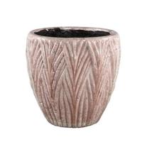 PTMD Talina Light Pink glazed ceramic leaf pot roundXXL - thumbnail