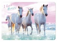 I Love Horses placemat meisjes 40 x 29 cm blauw/roze/wit