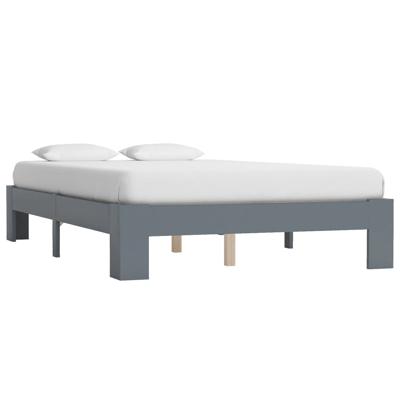 vidaXL Bedframe massief grenenhout grijs 140x200 cm