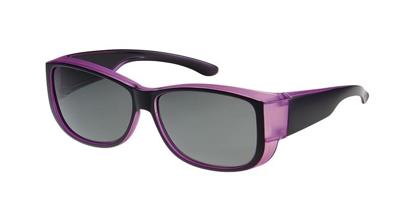 FitOfar overzetzonnebril zwart/paars unisex met groene lens VZ0035M
