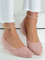 Waterproof Floral Wedge Heel Slingback Shallow Shoes