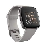 Fitbit Versa 2 Health & Fitness Smartwatch with Voice Control, Sleep Score & Music, One Size, Stone/Mist Grey