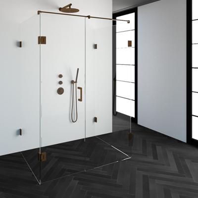 Sanituba Complete Profielloze Douchecabine XL 140x100cm koper