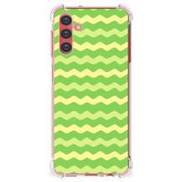 Samsung Galaxy A13 5G | A04s Doorzichtige Silicone Hoesje Waves Green - thumbnail