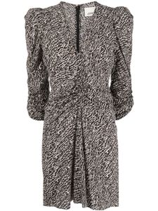 ISABEL MARANT robe imprimée à col v - Noir