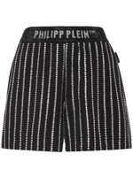 Philipp Plein short en coton à ornements en cristal - Noir