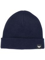 Emporio Armani bonnet à patch logo - Bleu - thumbnail