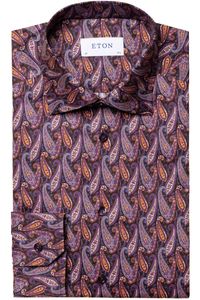 ETON Slim Fit Overhemd paars, Paisley