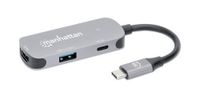 Manhattan USB-C auf HDMI 3-in-1 Docking-Konverter USB-C dockingstation Geschikt voor merk (dockingstation): Universeel USB-C Power Delivery - thumbnail