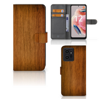 Xiaomi Redmi Note 12 4G Book Style Case Donker Hout - thumbnail