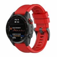 By Qubix - Siliconen sportbandje - Rood - Compatible met Garmin Tactix 8-47mm - Compatible Garmin bandje - Bandbreedte: 22mm