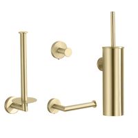 Saniclear Brass toilet accessoiresset 4-delig geborsteld messing mat goud