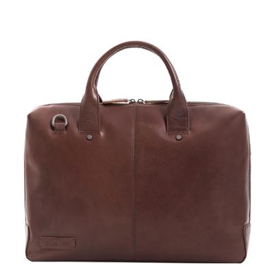 Plevier Basalt Leren Enkelvaks Laptoptas 15.6'' bruin