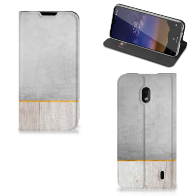 Nokia 2.2 Book Wallet Case Wood Concrete Nokia 2.2 Book Wallet Case Wood Concrete