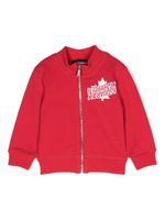 DSQUARED2 KIDS sweat zippé à logo imprimé - Rouge - thumbnail